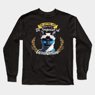 The Distinguished Siamese Cat Gentleman Long Sleeve T-Shirt